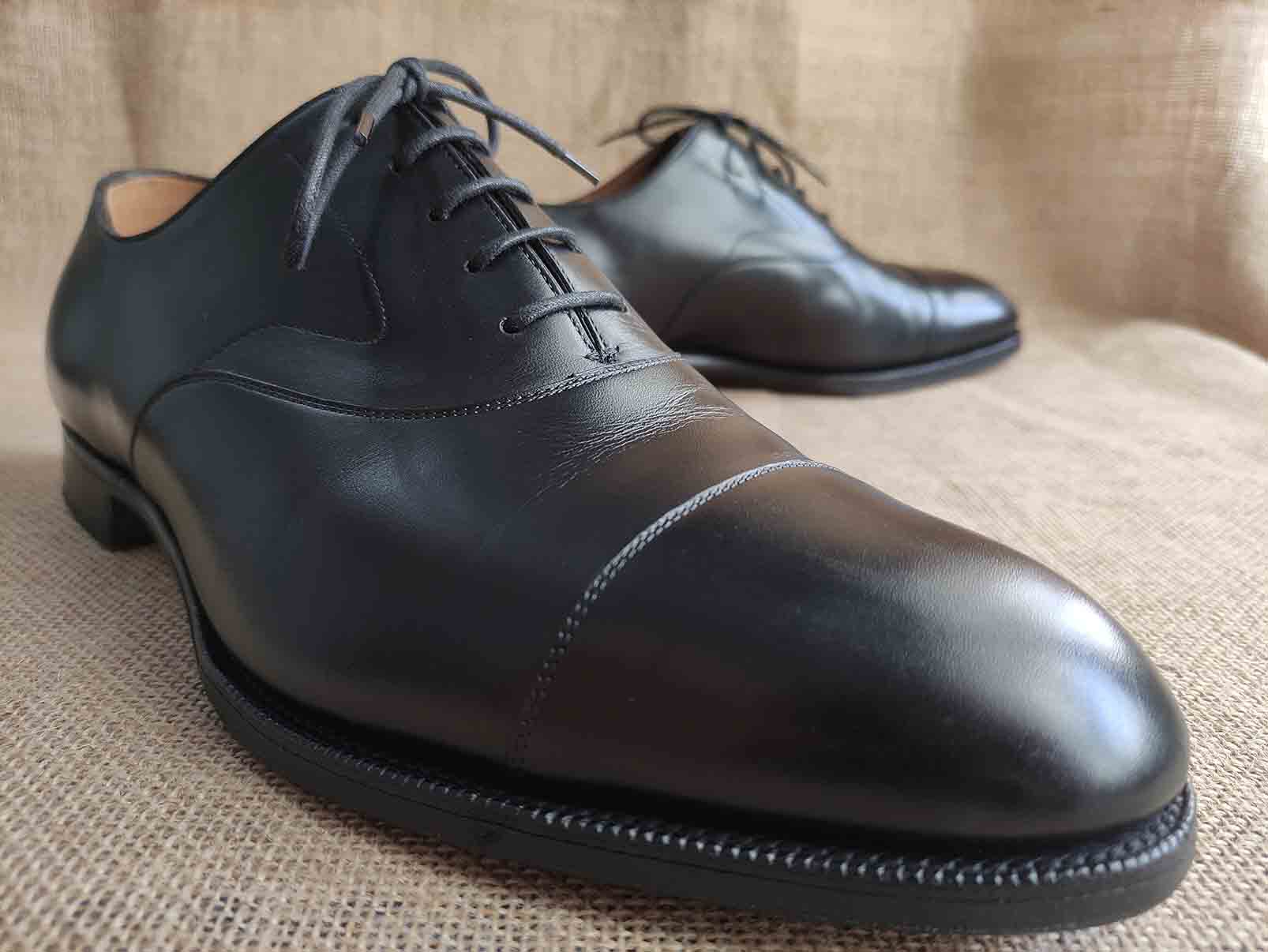 EDWARD GREEN CHELSEA Men's Black Leather Cap Toe Oxford Shoes Size UK ...